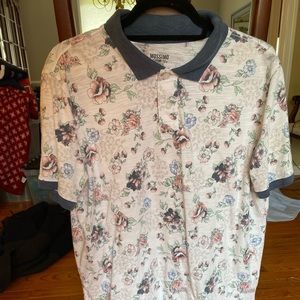 Mossimo Supply Co Large Floral Collared T-Shirt